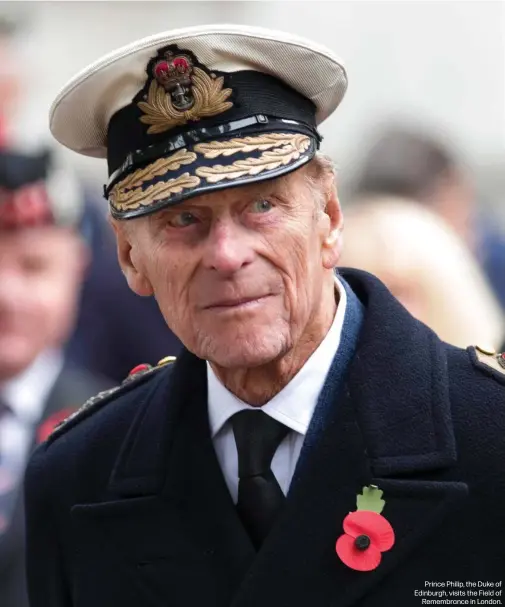  ??  ?? Prince Philip, the Duke of Edinburgh, visits the Field of
Remembranc­e in London.