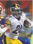  ?? Orlin Wagner / Associated Press ?? Steelers running back Le’Veon Bell is averaging 168.5 yards per playoff game.