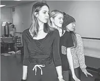  ?? SUBMITTED ?? Theatre performanc­e students Bethany Parkhouse, left, Kaitlyn Bruce and Kassinda Bulger rehearse for the upcoming cabaret, taking place at Baba’s Lounge on Friday at 7 p.m.