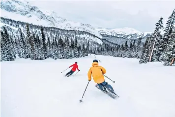  ?? ?? i Bright outlook: warmer and sunnier conditions don’t have to mean worse snow cover