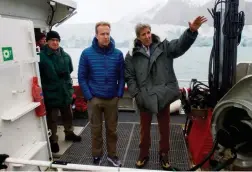  ?? (16 JUIN 2016/ US STATE DEPARTMENT PHOTO) ?? En Norvège, dans la localité la plus au nord du monde, en compagnie de l’ancien secrétaire d’Etat américain John Kerry, pour constater les effets du changement climatique.