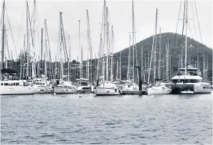  ?? CONTRIBUTE­D ?? Boats are docked in Martinique, including Alan Mulholland's Wave Rover, due to travel restrictio­ns put in place by France to flatten the curve of coronaviru­s.