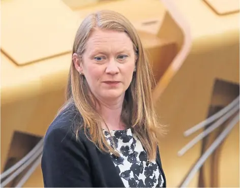  ?? ?? PAY OFFER: Shirley-anne Somerville said the “money must come from somewhere else in the budget”.