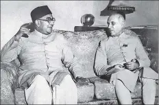  ?? HT ARCHIVE ?? Then finance minister Liaquat Ali Khan with former Prime Minister Jawaharlal Nehru. Khan tabled the Bill amending the Reserve Bank of India (RBI) Act in 1947.