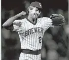  ?? JOURNAL SENTINEL FILES MILWAUKEE ?? The acquisitio­n of pitcher Don Sutton late in the '82 season help push the Brewers over the top in chase for the American League pennant.