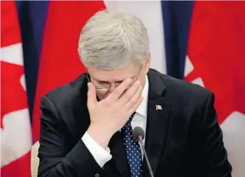  ?? ADRIAN WYLD/ THE CANADIAN PRESS FILES ?? Canadian Prime Minister Stephen Harper has shown a strange unwillingn­ess to change course in the way his government operates, especially the harsh tone, despite clear evidence the public doesn’t like what it sees.