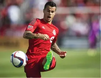  ?? MELISSA RENWICK/TORONTO STAR ?? TFC forward Sebastian Giovinco, sidelined the last two weeks by a quadriceps injury, could be back next week.