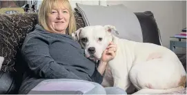  ??  ?? Carol and Izzy at home after the rescue dog spent eight months away