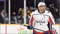  ?? Mark Zaleski / Associated Press ?? Capitals star Alex Ovechkin, who is Russian, called for ‘no more war’ after his native country invaded the Ukraine earlier this week.