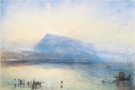  ?? [ Luzerner Kunstmuseu­m ] ?? Eines der schönsten Aquarelle aus dem Luzerner Skizzenbuc­h von William Turner: „The Blue Rigi, Sunrise“, 1842.