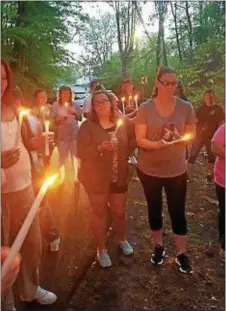  ?? FACEBOOK PHOTO ?? Friends of Jeffrey Yingling conducted a candleligh­t vigil on Wednesday night at the scene of his death in Aston.