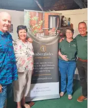  ?? ?? UWBC President, Kevin Palmer and Secretary, Sharon O’brien, with Sandra Turner Van Rij and Neil, our generous sponsors from Amber Glades.