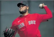  ?? COURTESY OF BOSTON RED SOX ?? Red Sox pitcher Eduardo Rodriguez throws in a simulated game during spring training at JetBlue Park in Fort Myers, Fla., on Feb. 27.