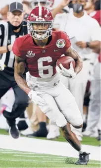  ?? MICHAELAIN­SWORTH/AP ?? It’s no surprise Alabama and star wide receiver DeVonta Smith will play for a national championsh­ip next week.