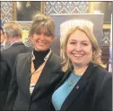  ??  ?? Karen Bradley MP, right, with Frances Bromley from the Scabetti studio in Leek.