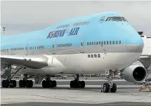  ??  ?? Korean Air has suspended its flights to Auckland.