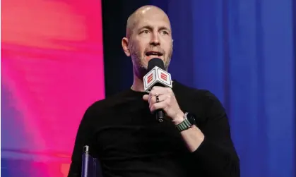  ?? ?? Gregg Berhalter speaks during the USA’s World Cup squad reveal party at Brooklyn Steel on Wednesday. Photograph: John Jones/USA Today Sports