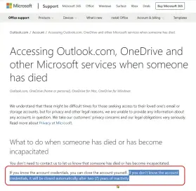  ?? ?? Microsoft closes user accounts automatica­lly if they’re inactive for two years.