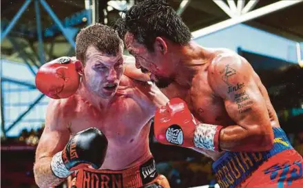  ??  ?? Jeff Horn stunned Manny Pacquiao with an unanimous 12-round decision on July 2 that gave the former schoolteac­her the WBO welterweig­ht title.