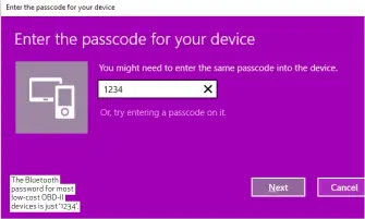  ??  ?? The Bluetooth password for most low-cost OBD-II devices is just ‘ 1234’.