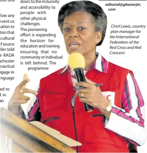  ?? ?? Cherl Lewis, country plan manager for the Internatio­nal Federation of the Red Cross and Red Crescent.