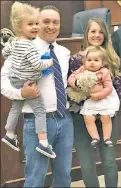  ??  ?? HIS SAVING GRACE: Beau, who left active-duty military in 2016, lives in Oklahoma with his wife, Amber, and his two kids, whom he calls his “therapy.”