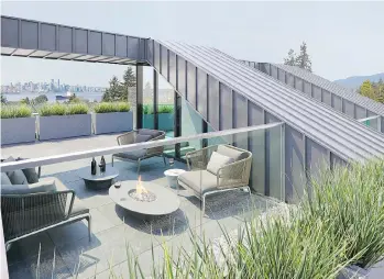  ??  ?? Rooftop living space with gardens are a feature in 25 of the 40 homes at The Morrison.