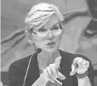  ?? MARY ALTAFFER/AP ?? Energy Secretary Jennifer Granholm said a federal study shows that solar energy could employ as many as 1.5 million people by 2035.