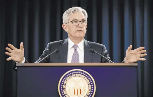  ?? Manuel Balce Ceneta The Associated Press ?? Federal Reserve Chairman Jerome Powell will testify on a policy report before congressio­nal panels Tuesday and Wednesday.