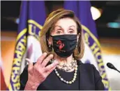  ?? NICHOLAS KAMM AFP VIA GETTY IMAGES ?? House Speaker Nancy Pelosi, D-San Francisco, is amending her proposed inquiry into the Jan. 6 riot.