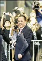  ?? LEVY/GETTY IMAGES NORTH AMERICA/AFP AMIR ?? North Korea’s Foreign Minister Ri Yongho leaves the UN Millenium Plaza hotel on September 25 in New York City.