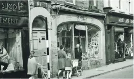  ?? ?? William Peebles standing in the doorway of his Grattan Street premises.