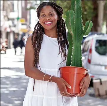  ??  ?? GROWING BUSINESS: Gynelle Leon, owner of London’s first cacti and succulent shop