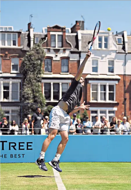  ??  ?? Back in shape: Andy Murray during a practice session at Queen’s Club