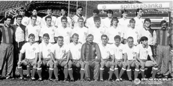  ??  ?? Hajduk iz druge polovice 80-tih kada je Setinov zajedno sa suigračima osvojio dva kupa Jugoslavij­e