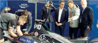  ?? (Ansa) ?? Nella Capitale Luigi Di Maio, 31 anni, ieri al Fia Smart Cities Forum, il villaggio allestito in occasione del Gran Premio di Formula E