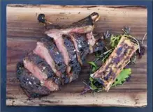  ?? LISSA GOTWALS PHOTOGRAPH­Y ?? The bone-in, dry-aged steak has reached legendary status at the Durham Hotel. At Monuts, the Cheverythi­ng sandwich is a favourite.