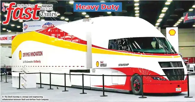  ??  ?? The Shell Starship is a design and engineerin­g collaborat­ion between Shell and AirFlow Truck Company