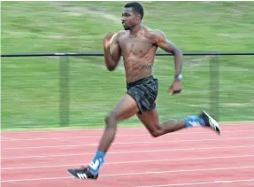  ?? PHOTOS BY CRAIG BAILEY USA TODAY NETWORK VIA FLORIDA TODAY ?? Sprinter Noah Lyles works out at the National Training Center in Clermont, Florida.
