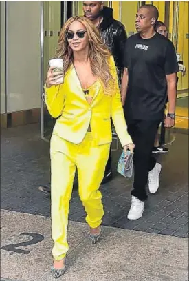  ?? ALO CEBALLOS / GETTY ?? Beyoncé y su marido, Jay Z, hace una semana en Nueva York