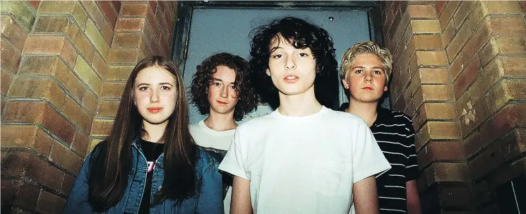  ?? — POSTMEDIA FILES ?? Vancouver indie rock band Calpurnia featuring, from left, Ayla Tesler-Mabe, Malcolm Craig, Finn Wolfhard and Jack Anderson are quite an accomplish­ed group.