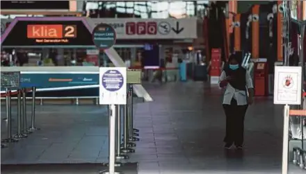  ?? PIC BY LUQMAN HAKIM ZUBIR ?? The deserted environmen­t at klia2 earlier last month.