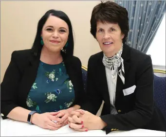  ??  ?? Valerie Murphy, CEO Avondhu Blackwater Partnershi­p and Natasha Brosnan were at the Helping Hands Showcase at IRD Duhallow. All photos by Sheila Fitzgerald.