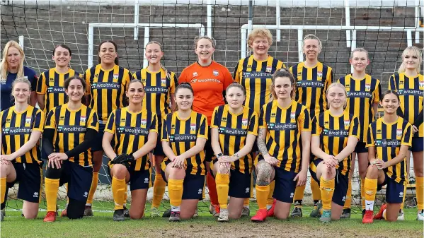  ?? ?? Bath City Women Developmen­t pictured before their Somerset County League Cup win over Paulton Rovers Developmen­t