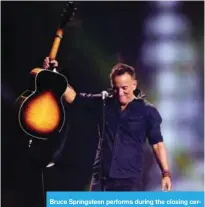  ??  ?? Bruce Springstee­n performs during the closing ceremonies of the Invictus Games in Toronto. — AP