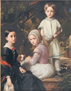  ??  ?? ‘Luisa, Rosa y Raimundo de Madrazo Garreta, hijos del pintor’, 1845