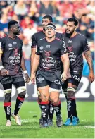  ??  ?? Sinking feeling: Guilhem Guirado, the Toulon hooker, cuts a dejected figure after the defeat by Newcastle