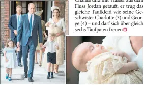  ??  ?? Harry, William, Kate und die Kinder haben sich schick gemacht, aber Louis schläft.