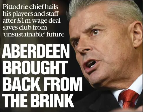  ??  ?? Aberdeen chairman Dave
Cormack says the deal cut losses from £10m to £3.8m