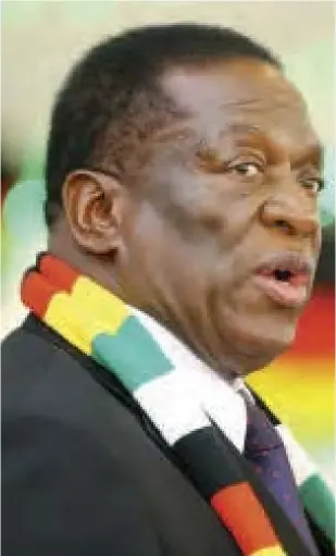  ??  ?? President Emmerson Mnangagwa